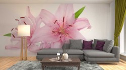 fotobehang woonkamer lelies